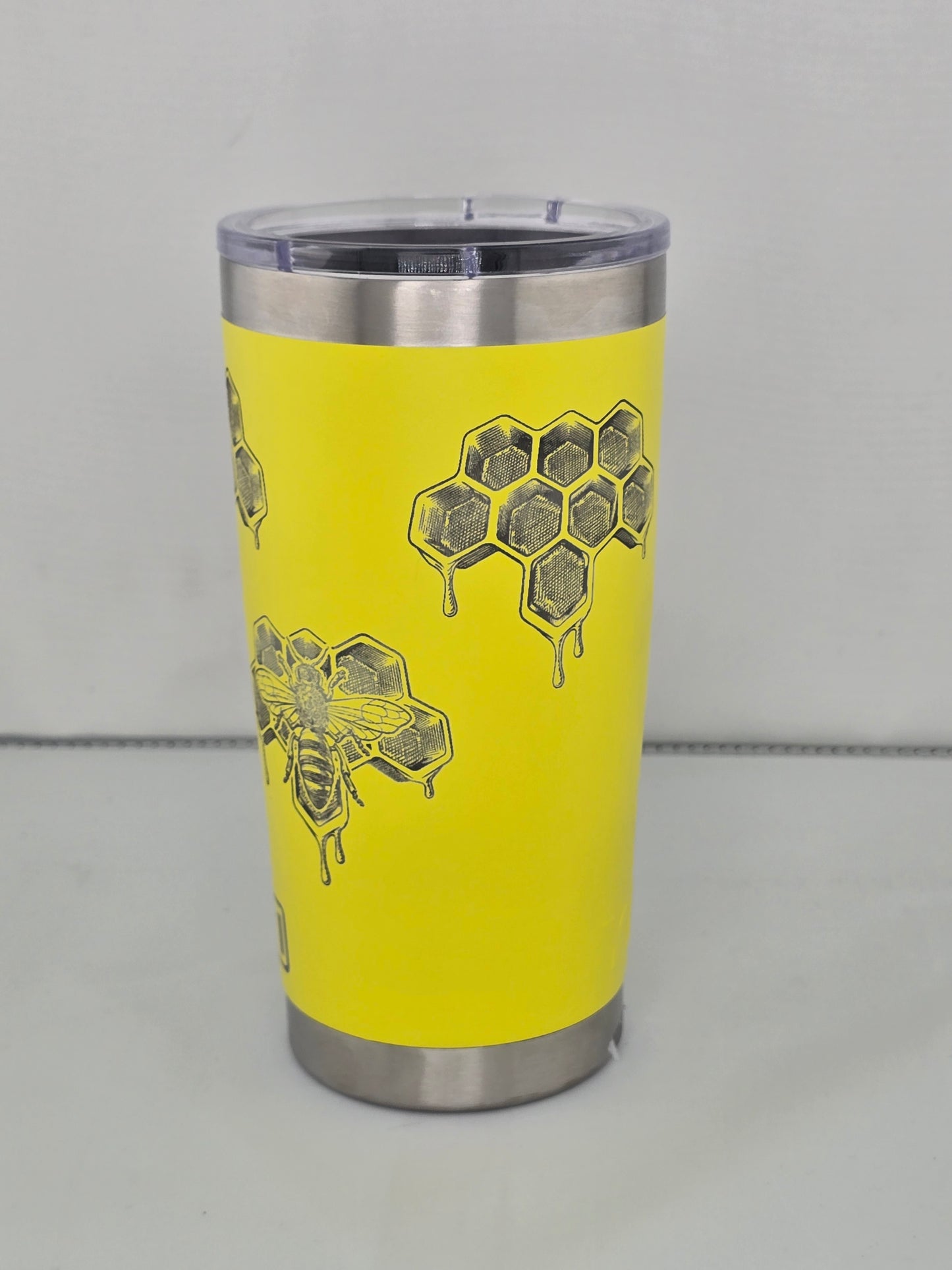 20 oz yellow Yeti honey bee laser engraved tumbler