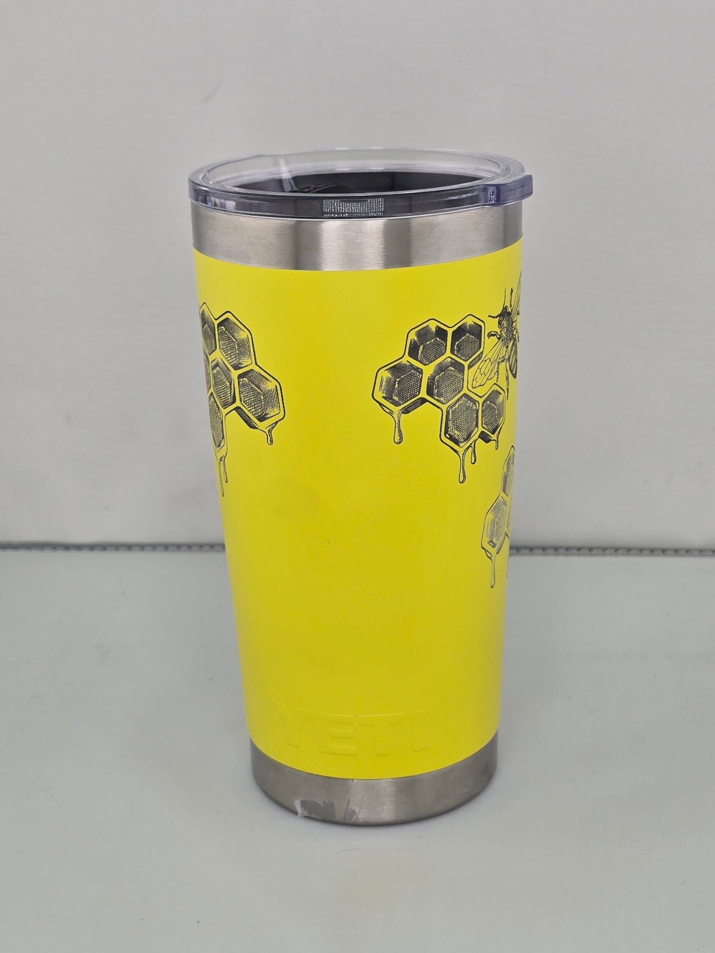 20 oz yellow Yeti honey bee laser engraved tumbler